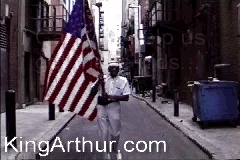 Homeless Man With Flag